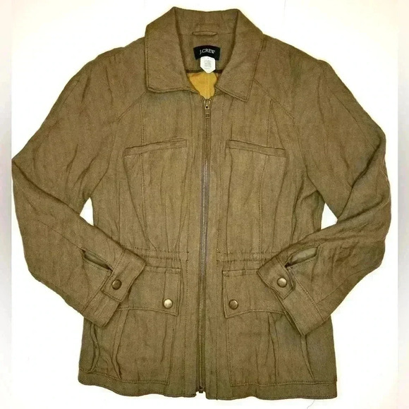 J. CREW Womens Flight Jacket Olive Green Anorak Utility Jacket, Size 2 - Picture 1 of 10